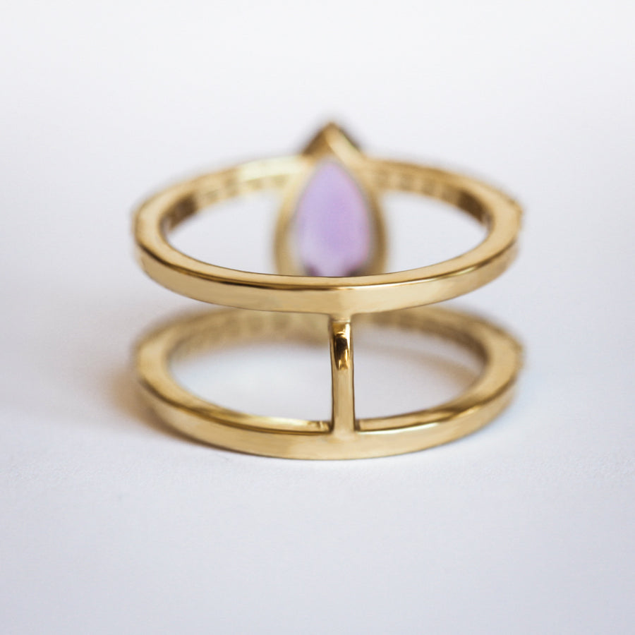 Silvia Double Band Amethyst Ring