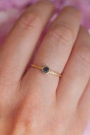 Rope Ring with Solitaire London Blue Topaz