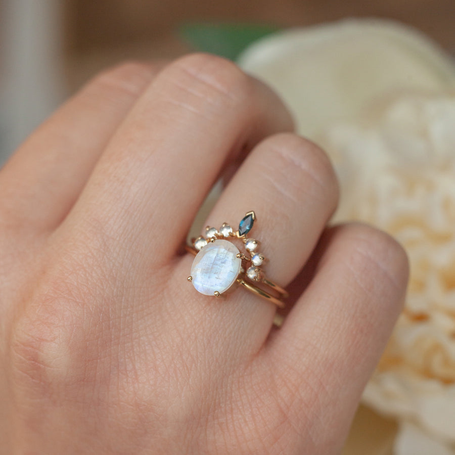 Blake Oval Moonstone Solitaire Ring