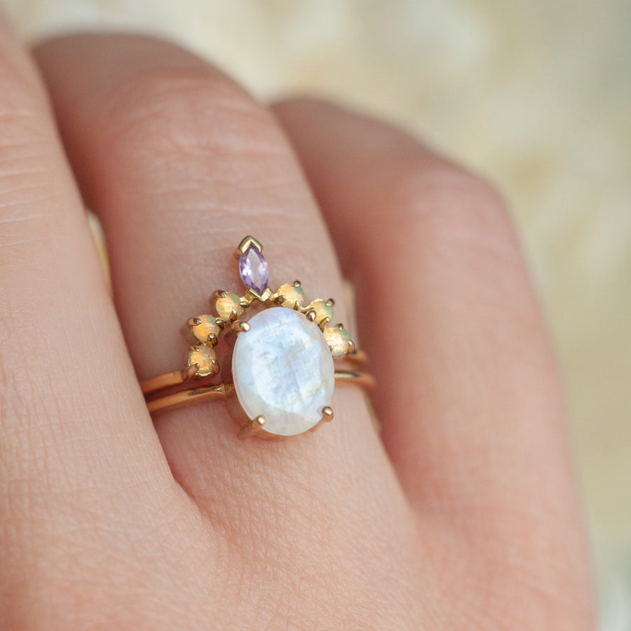 Blake Oval Moonstone Solitaire Ring