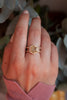 Serena Hexagon Golden Rutile Double Pave Band Ring