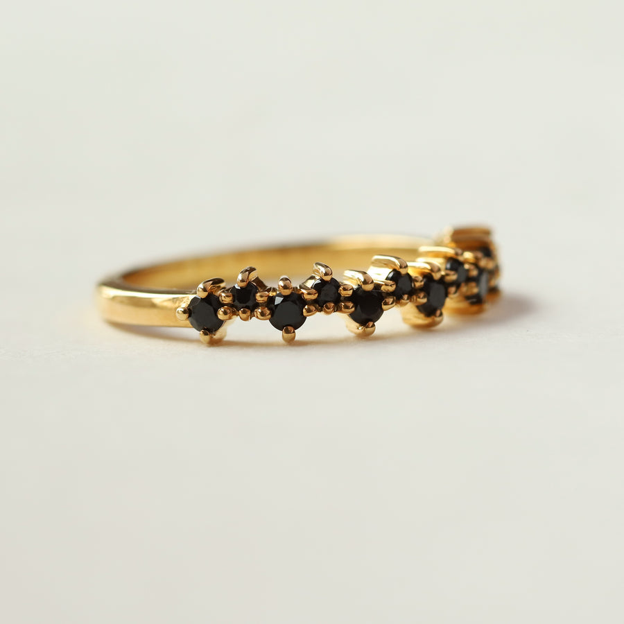 Ines Black Spinel Stacking Ring
