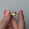 Vista Hexagon Citrine Ring with Leaves Band