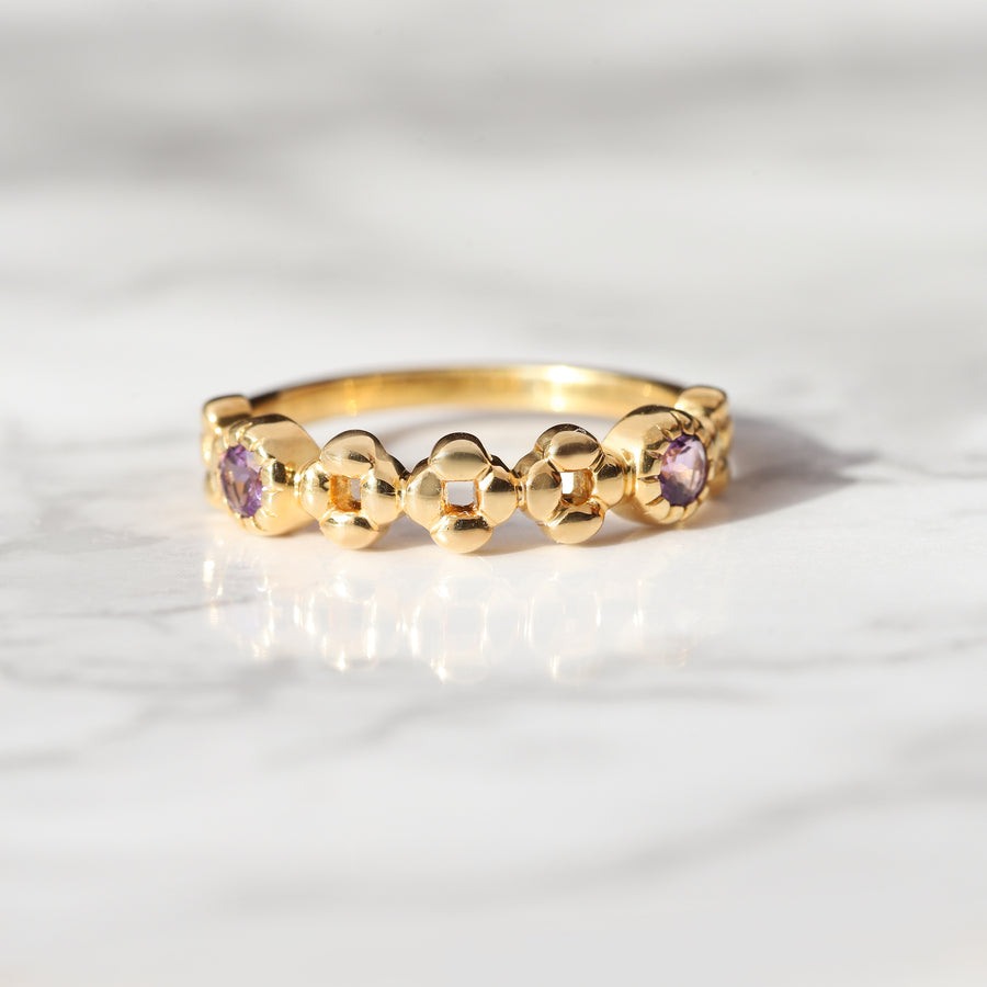 Anna Stacking Band with Amethyst