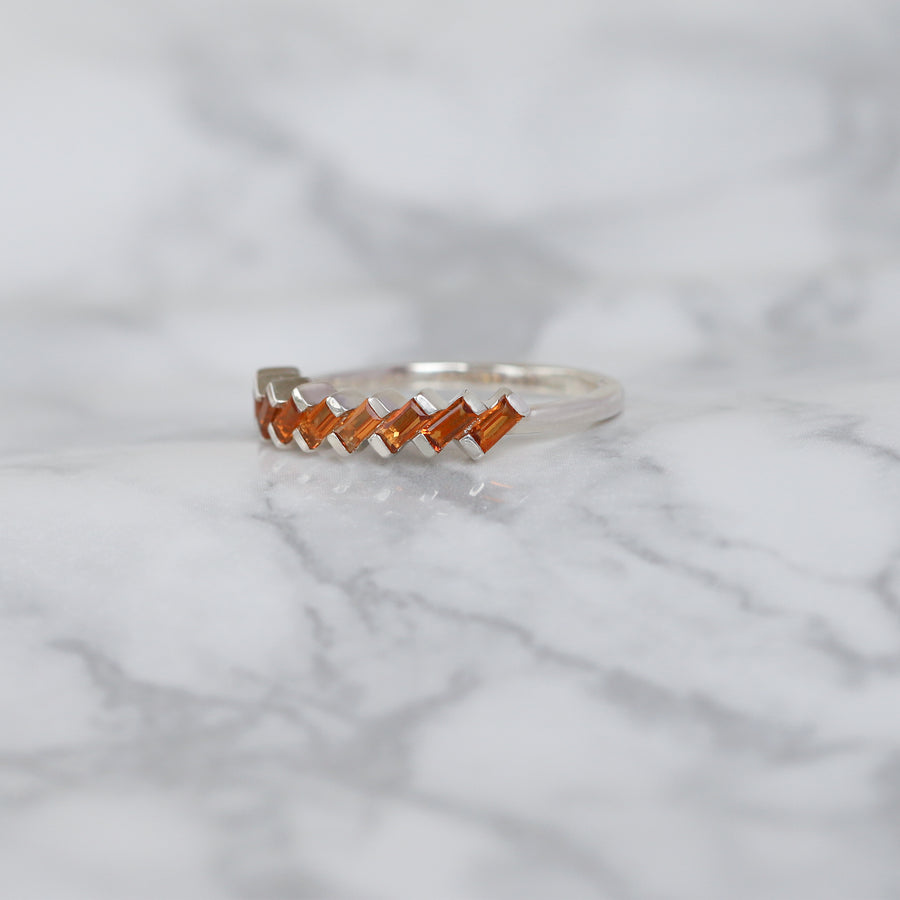 Claire Citrine Tapered Multi Baguette Ring