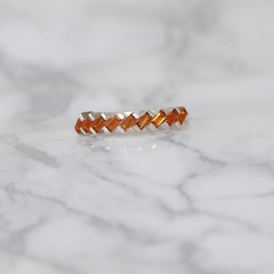 Claire Citrine Tapered Multi Baguette Ring