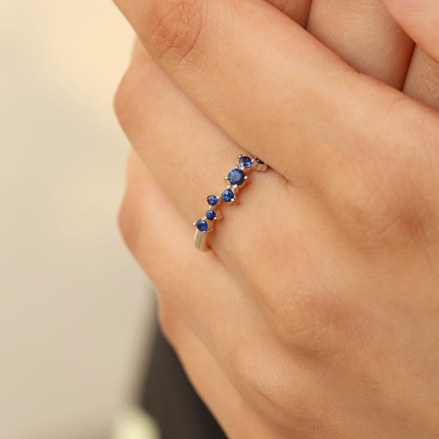 Nova Blue Sapphire Cluster Ring
