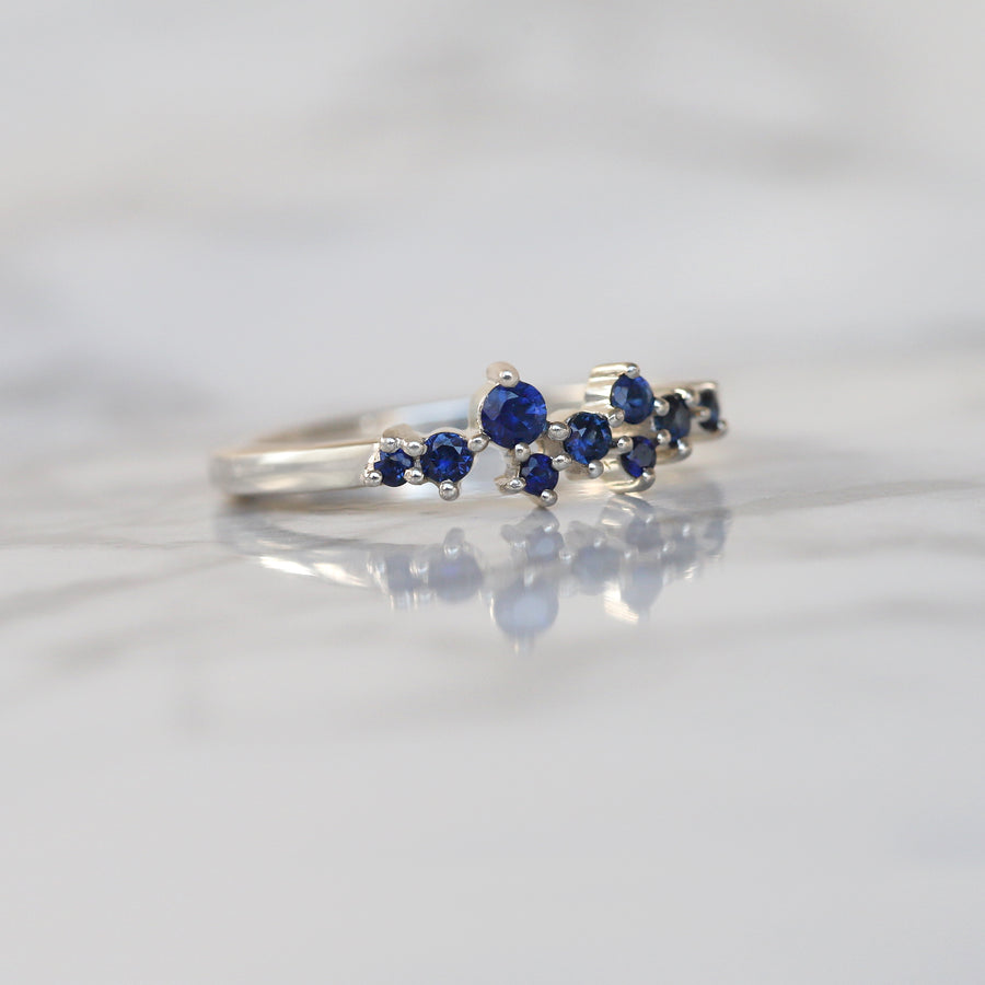 Nova Blue Sapphire Cluster Ring