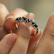 Yasmin Marquise Black Spinel Cluster Band