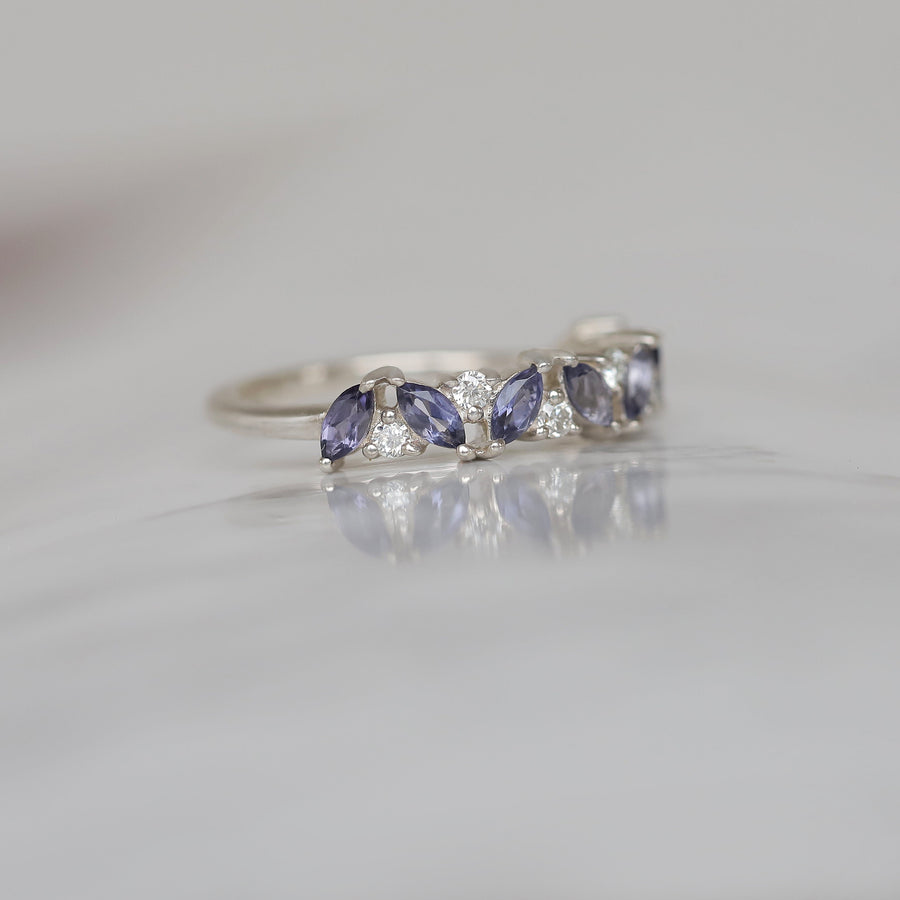 Yasmin Marquise Amethyst Cluster Band with Moissanite