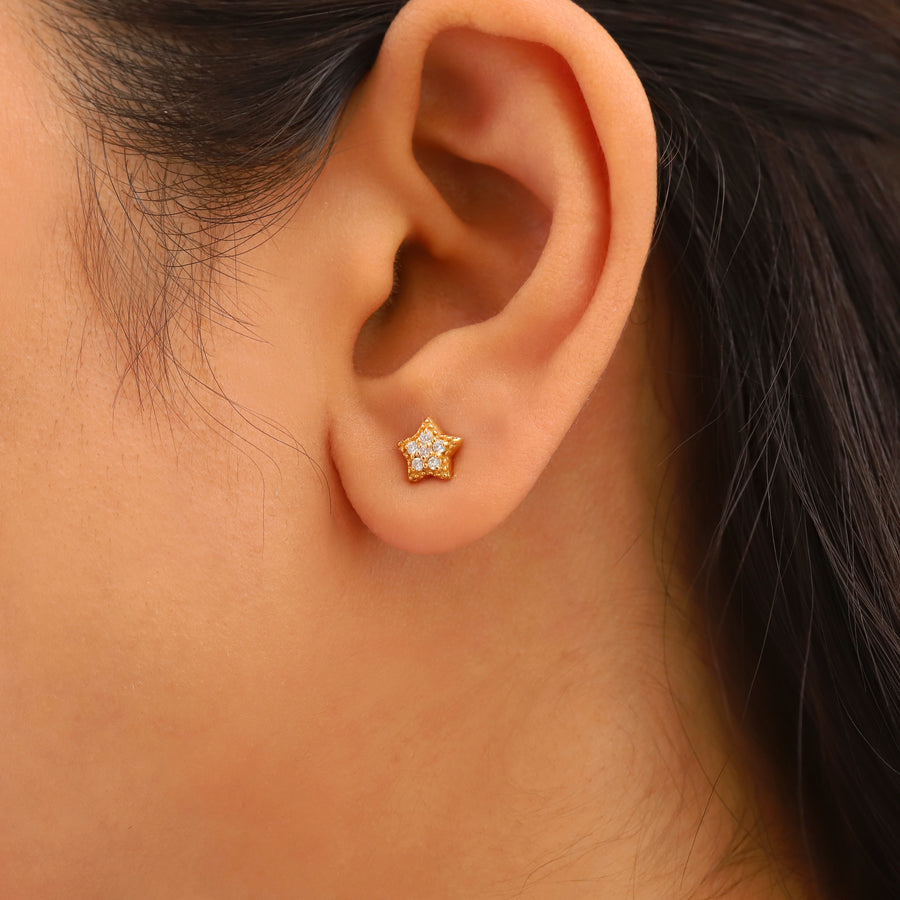 Sirius Moissanite Star Stud Earrings