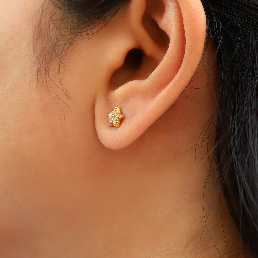 Sirius Moissanite Star Stud Earrings