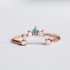 Selena Stacking Ring with London Blue Topaz and Moissanite