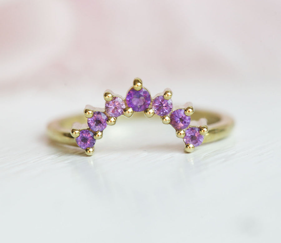 Lana Curved Amethyst Band