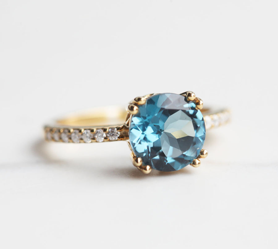 Corinne London Blue Topaz Solitaire Ring