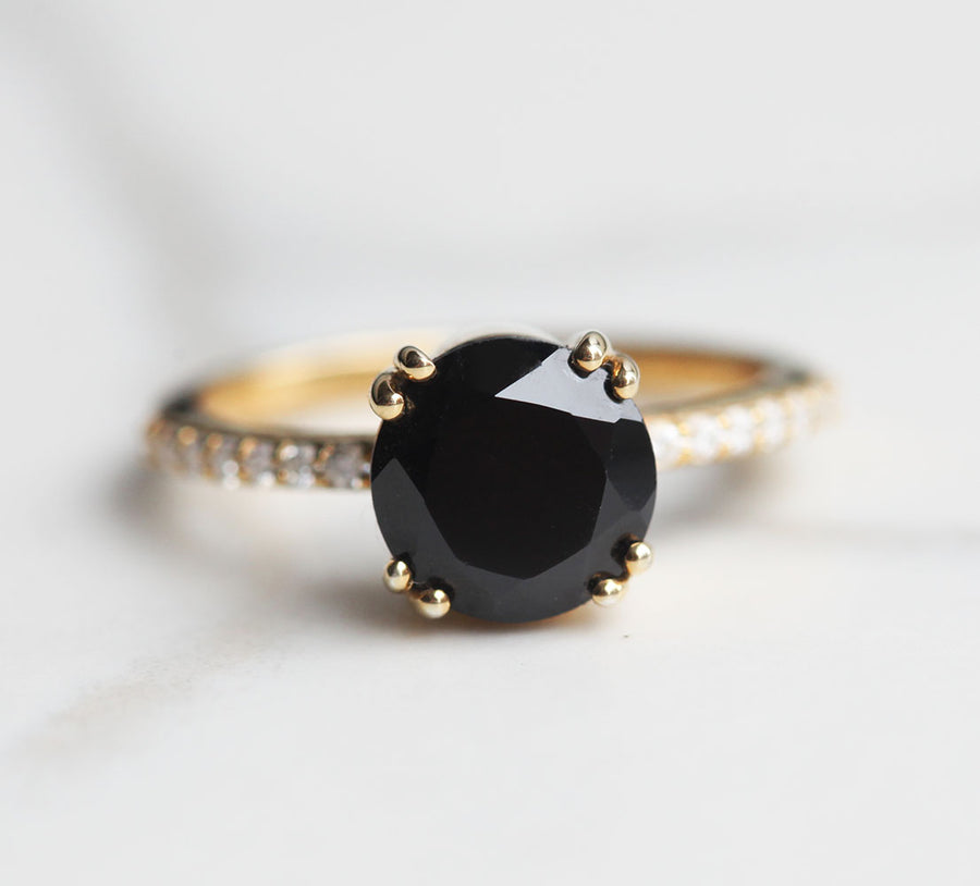 Corinne Black Spinel Solitaire Ring