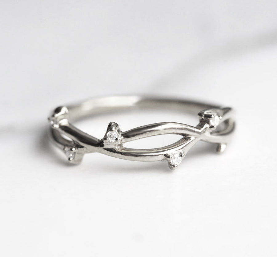 Naia Branch Twig Band with Moissanite