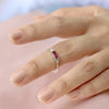 Malia Rhodolite Garnet Baguette Ring