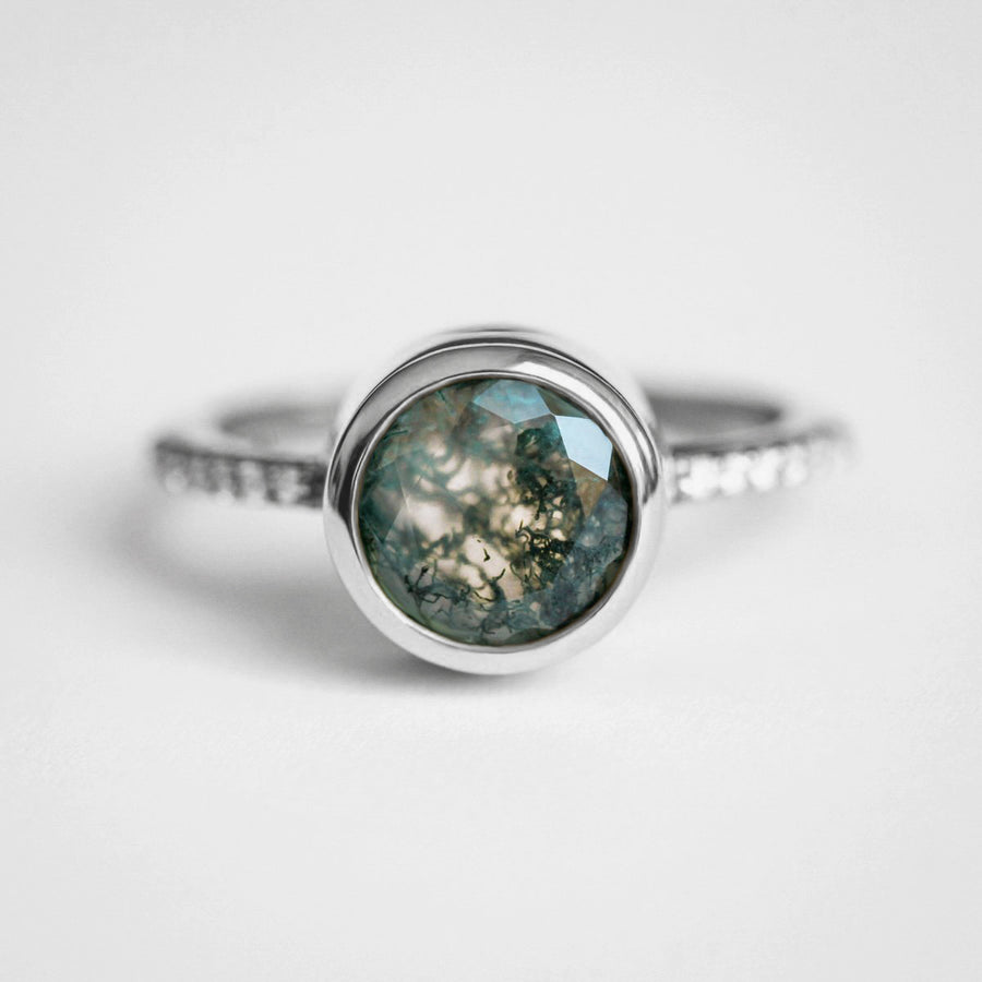 Astrid Moss Agate Ring