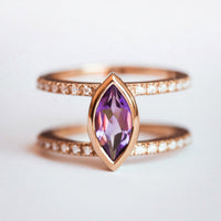 Silvia Double Band Amethyst Ring