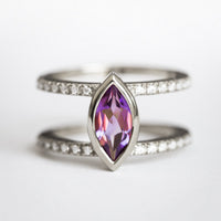 Silvia Double Band Amethyst Ring