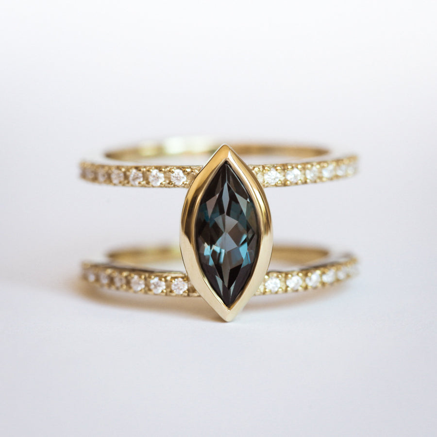 Silvia Double Band with London Blue Topaz