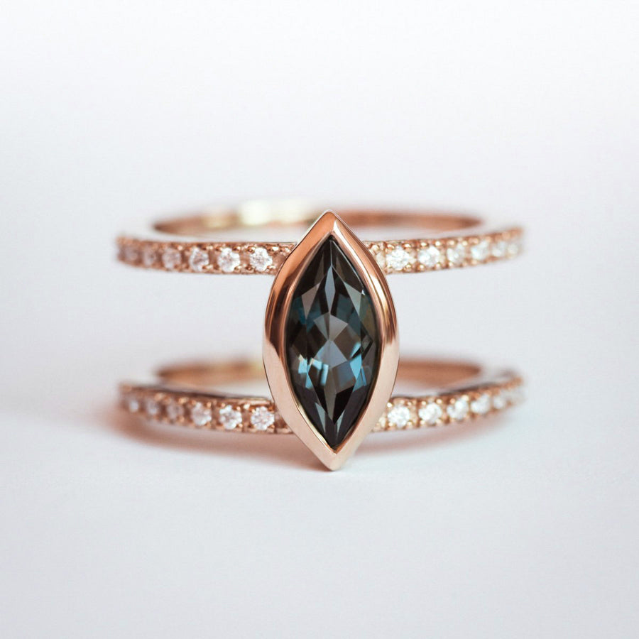 Silvia Double Band with London Blue Topaz