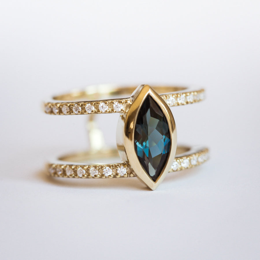 Raquel Double Band Ring Set with London Blue Topaz