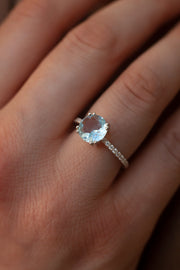 Corinne Sky Blue Topaz Solitaire Ring