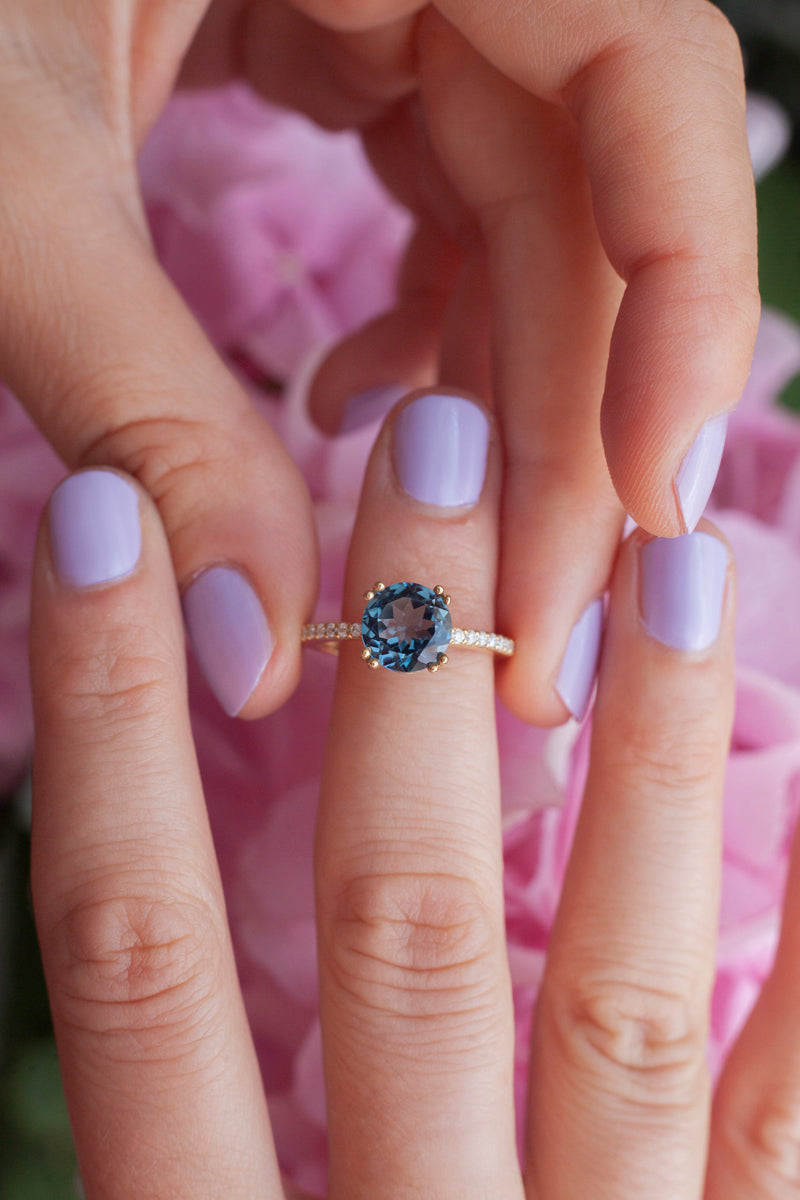 Corinne London Blue Topaz Solitaire Ring