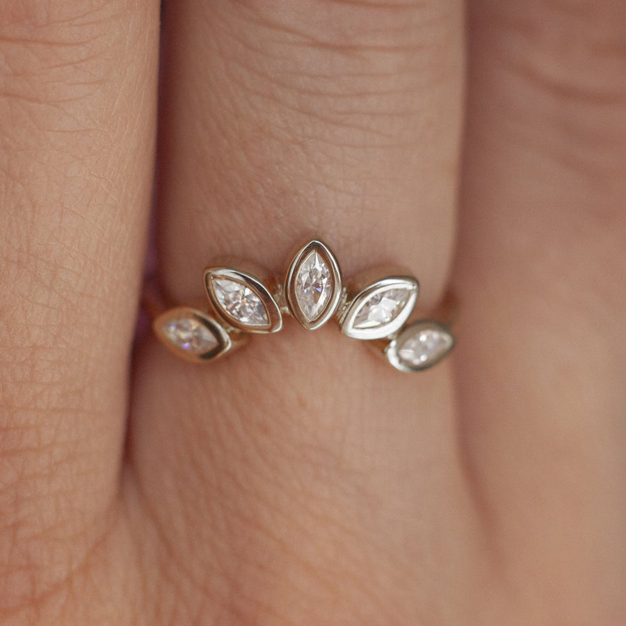 Eliza Stackable Marquise Moissanite Crown Ring
