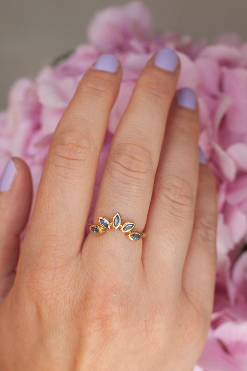 Eliza Stackable Marquise London Blue Topaz Ring