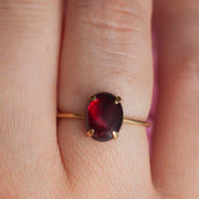 Ronia Oval Cabochon Garnet Solitaire Ring