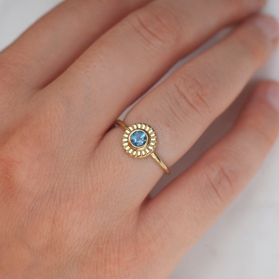 Ariana London Blue Topaz Solitaire Ring