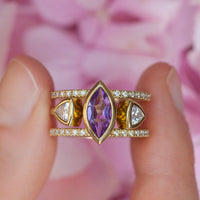 Silvia Double Band Amethyst Ring