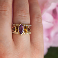 Silvia Double Band Amethyst Ring