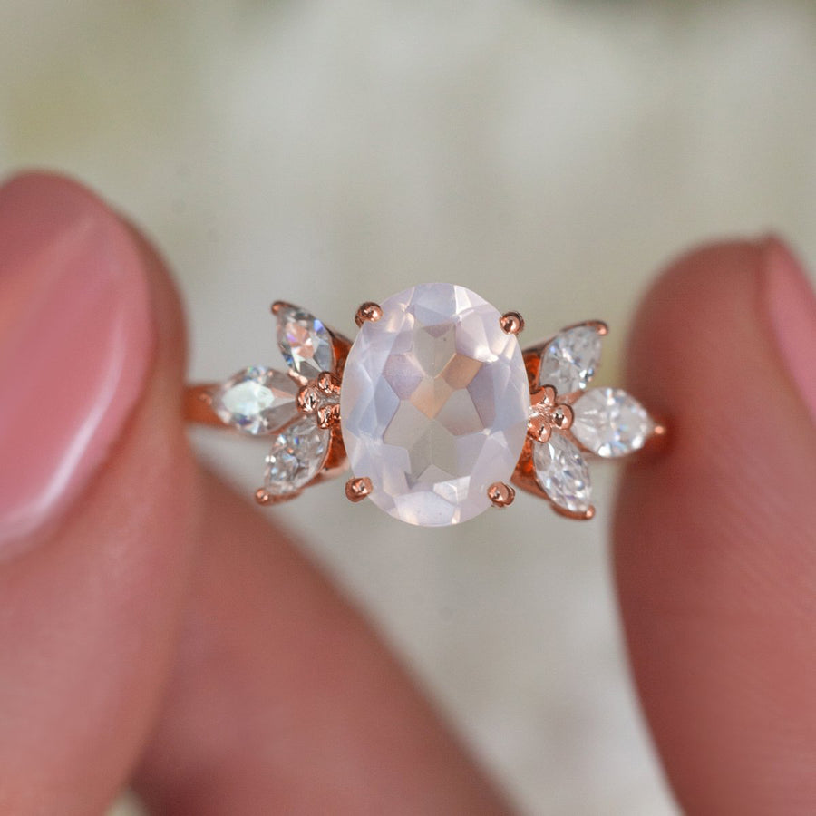 Crystal Rings | Buy Online Natural Rose Quartz Crystal Stone Ring