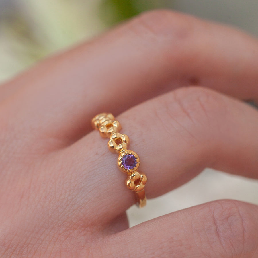 Anna Stacking Band with Amethyst