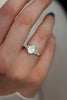 Lauryn Oval Moonstone Ring with Moissanite