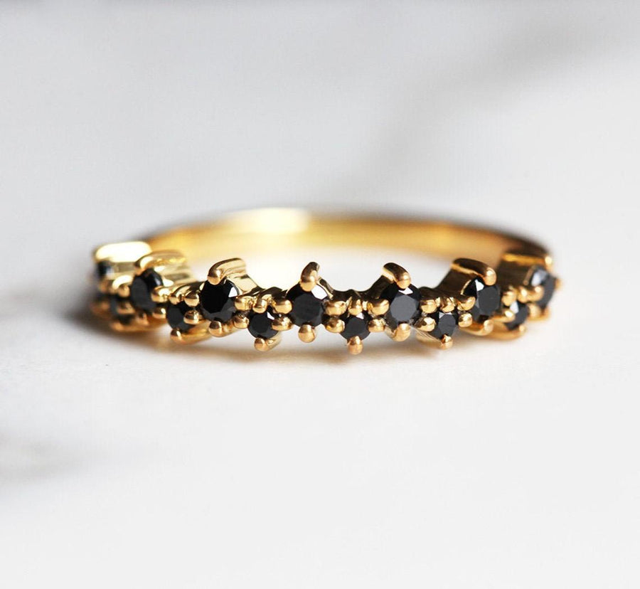 Ines Black Spinel Stacking Ring
